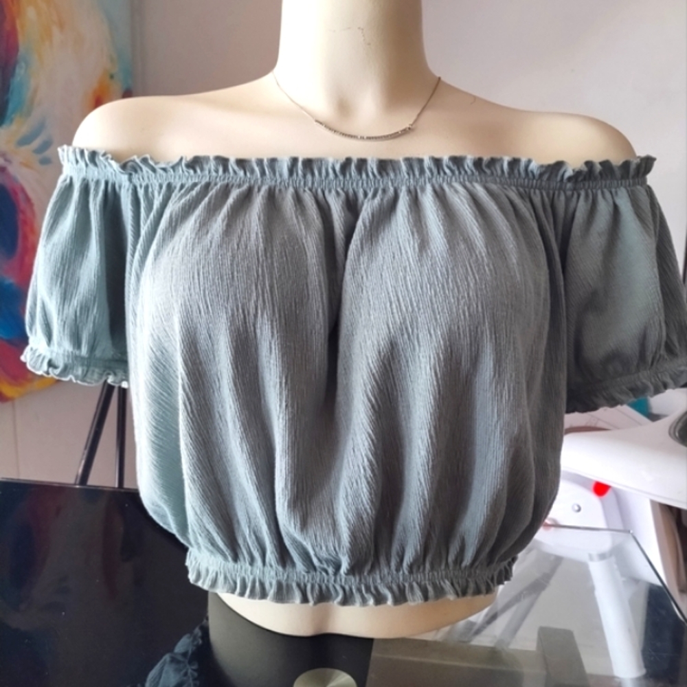 H&M Divided Off Shoulder Peasant Top
